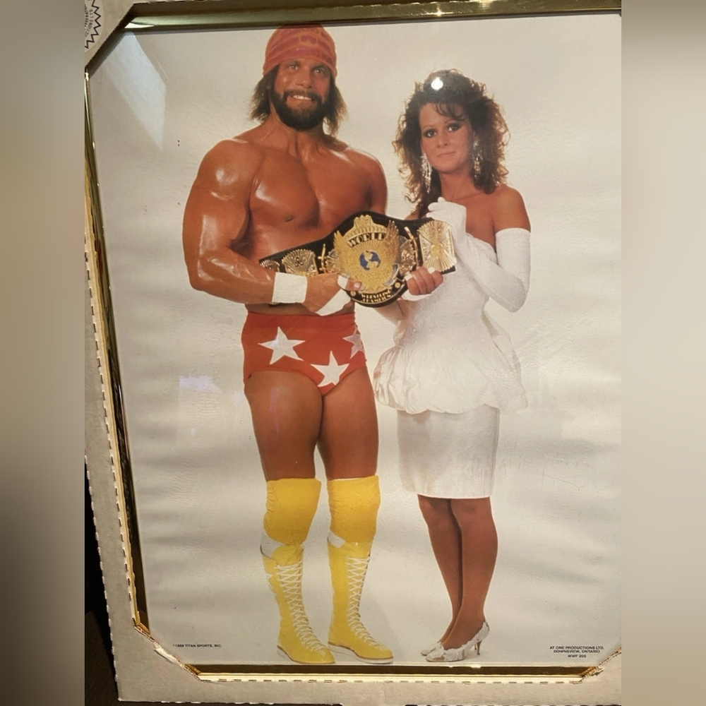 Rare 1988 Titan WWF Macho Man 16”x 20” Framed Poster In Original Packaging! - Picture 2 of 9